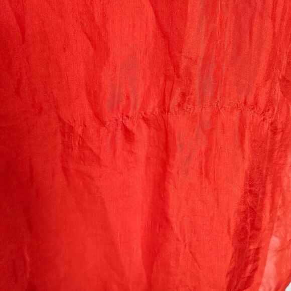 Susy Mix Italy Red Crinkle Silk Sleeveless Dress Lined Women's‎ Size Medium - Picture 4 of 7